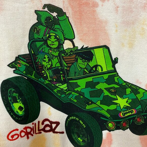 Gorillaz Self-Titled Album Cover Tie-Dye Hoodie Size Medium - Picture 4 of 4